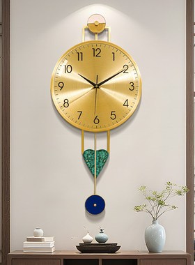 新中式创意时钟挂钟摆件现代轻奢客厅卧室餐厅酒店X民宿软装饰品