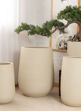 景德镇陶瓷花盆插花现代简约室内室外阳台地面家居酒X店装饰品摆