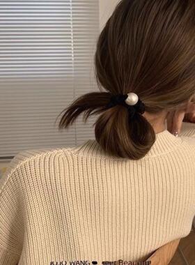 珍珠大肠发圈简约气质头绳女高弹力耐用皮筋女扎头丸子皮套