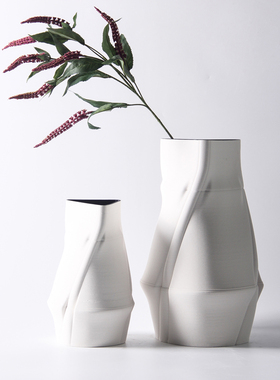 简约现代家居3D打印几r何立体陶瓷花瓶摆件样板房间售楼部客厅装