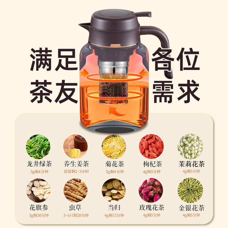 英国宝威玛家用保温壶茶仓焖茶壶316L不锈钢户外旅行大容量泡茶壶