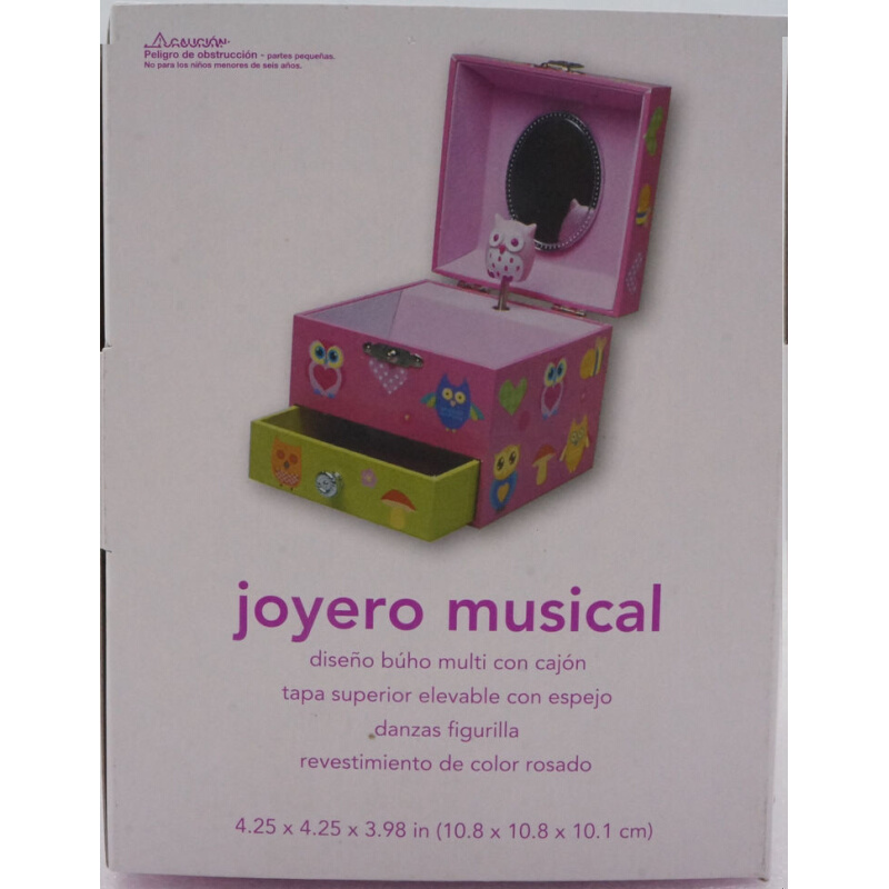 Joyero musical jewelry box 旋转猫头鹰 双层音乐首饰盒 珠宝盒 - 图0