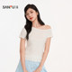 Sanfu ແມ່ຍິງ Summer Off-Shoulder Lyocell ເສື້ອທີເຊີດແຂນສັ້ນຄົນອັບເດດ: ຄົນອັບເດດ: ຄົນອັບເດດ: Slim ດ່ຽວເທິງ 524765
