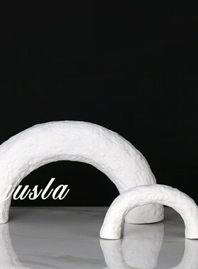 极简现代轻奢样板l房间几何树脂拱形摆件软装饰品艺术品电视柜摆