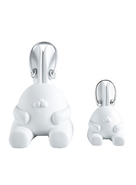 现代简约创意f白色树脂兔子雕塑摆件样板房客厅儿童房艺术工艺品