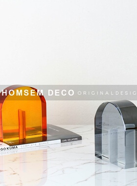 现代轻奢样板房间家m居客厅U形水晶创意艺术北欧软装饰品售楼摆件