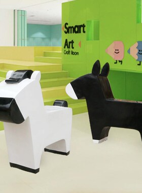 动物座椅玻璃钢马造m型摆件户外商场公园幼儿园美陈坐凳雕塑驴凳