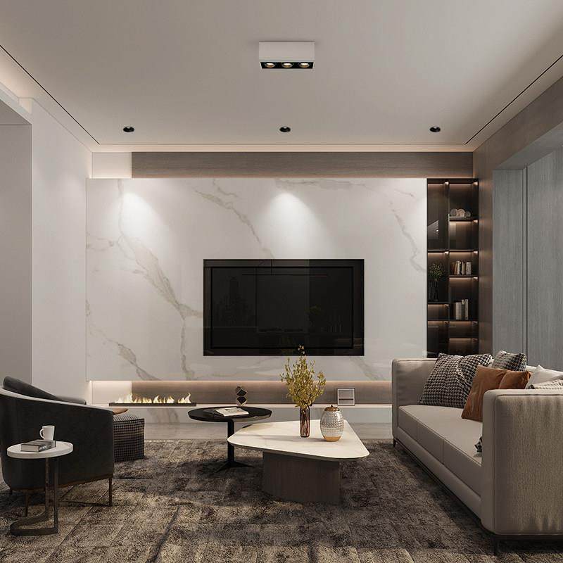 明装筒灯led长方形家用北欧吸顶三头射灯斗胆盒仔客厅无主灯照明,淘宝优惠券,粉丝福利购,淘宝优惠卷