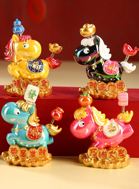 马年吉祥物公仔盲盒摆件小马装饰