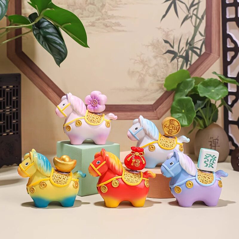 唐三彩小胖马摆件马上有钱河南特产洛阳文创纪念品博物馆伴手礼物