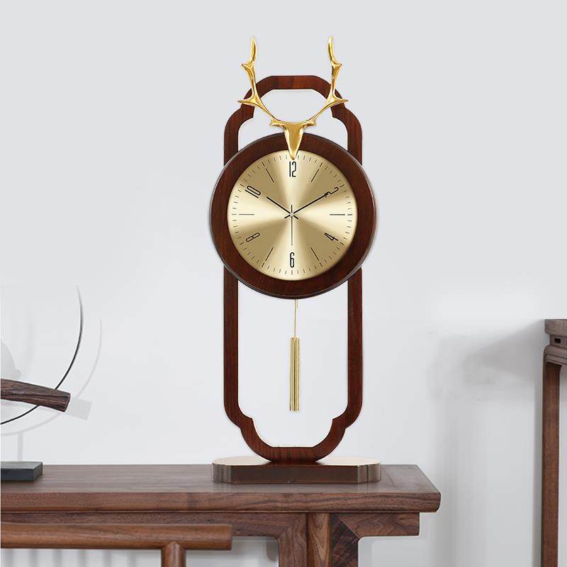 新中式轻奢鹿头座钟台钟客厅家用时尚时钟摆件中国风创意台式坐钟,淘宝优惠券,粉丝福利购,淘宝优惠卷