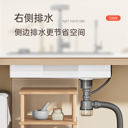 厨房洗菜盆大单槽加厚5MM蜂窝压纹304不锈钢水槽家用洗碗槽台下盆 - 图3