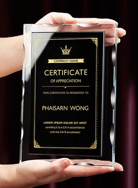 授权牌定制定做棕榈奖水晶奖杯奖牌荣誉牌匾经T销商木托加盟牌