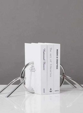 欧式简约创意铁艺书档书立书靠z摆件电视柜书柜样板间家居软装饰