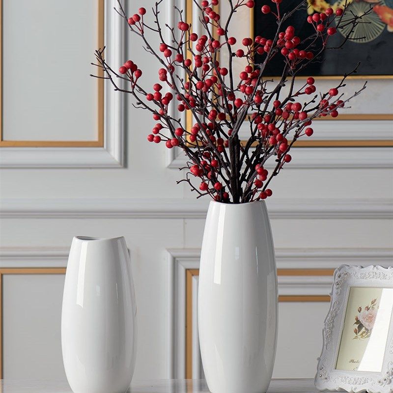 景德镇手工瓷器白色陶瓷花瓶现代简约客厅餐桌插T花摆件创意装饰,淘宝优惠券,粉丝福利购,淘宝优惠卷