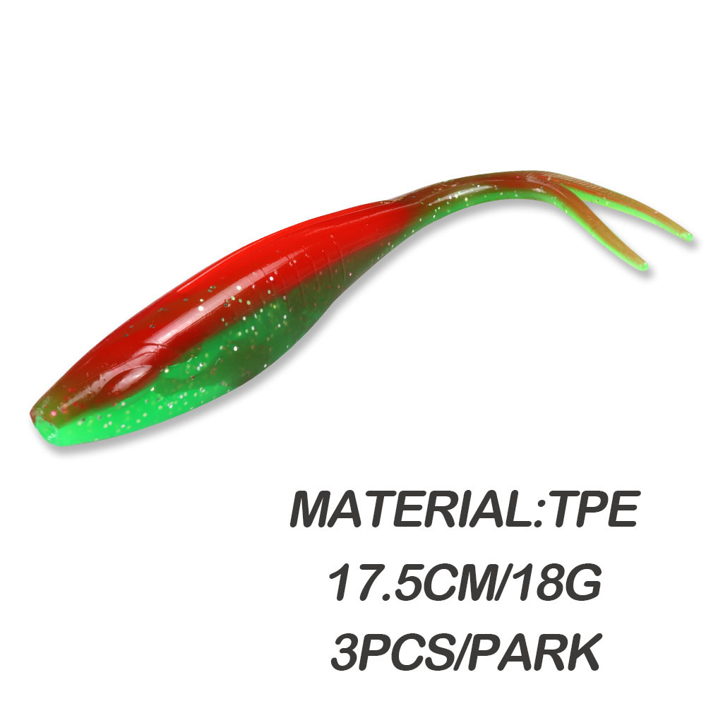 TPR软饵Baby silencer叉尾175mm18gTPE3只装浮水双色Minnow zma-图3