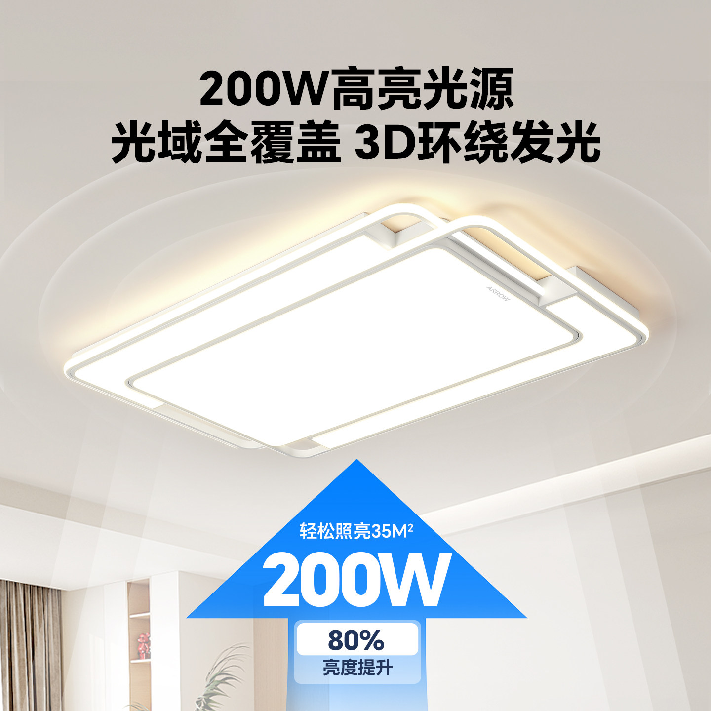 箭牌照明吸顶灯大气主灯现代简约led客厅灯全屋套装中山灯具组合,淘宝优惠券,粉丝福利购,淘宝优惠卷