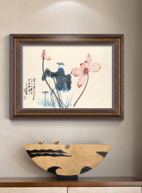 电表箱装饰画免打孔遮挡配电箱新中式水表箱挂画电闸盒电表盒餐厅