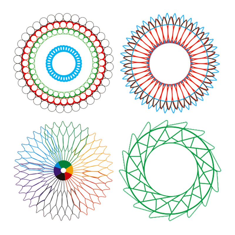 万花尺套装玩具儿童美术绘画模板尺子文具套装画图魔幻万花尺儿童 - 图2