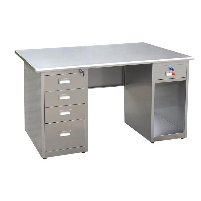 304不锈钢办公电脑桌子无尘车间带抽屉写字台长方形台式单人书桌 - 图3