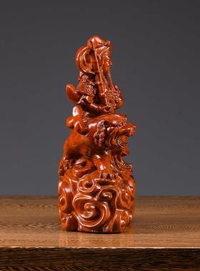 实木武财神赵公明神像财神供奉骑虎像摆件店铺家用特大号开业礼品