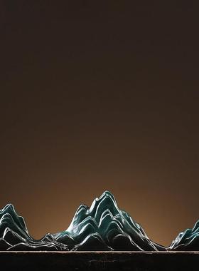 新中式假山摆件微景观创意客厅玄关样板间桌面鱼缸造景搭配装饰品