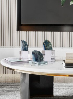 rzone/现代简约家居饰品极简意式水H晶玛瑙石工艺品样板房茶几摆