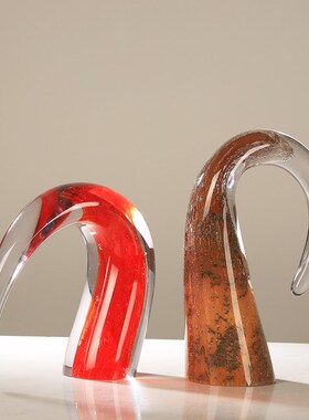 艺术大师系列琉璃牛n角摆件现代轻奢别墅样板房客厅玄关酒店装饰