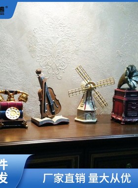 欧式复古摆件留声机创意家居客厅办公室小摆设北欧书W柜酒柜装链