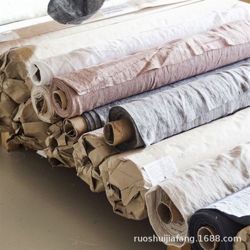 西洲谣纯亚麻雨露麻面料亚w麻原麻色桌布面料抱枕套西装服装家纺 - 图0