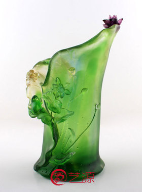 琉璃摆件合家欢乐花瓶创意家居客厅饰品朋友闺蜜R结婚生日祝寿礼