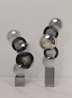 北欧极简水晶几何摆件样板房电视柜客厅H桌面卧室书房家居饰品摆