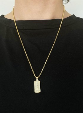 极速热销Personality Chain Penxdant Hip Hop Mens Zircon Neck