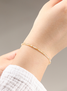 极速天然黄水晶手链轻奢小众精致串珠女招J财转运珠手串520情人节