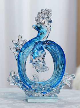 极速轻奢现代琉璃工艺品招财艺术摆件玄H关电视柜酒柜书房水晶软