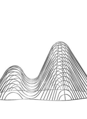 户外不锈钢镂空假山雕塑园林草坪水景钢丝线条山落地摆件装饰定制