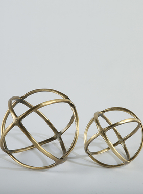 欧式家居软装书房桌面装饰品金属工艺品圆球形镂T空摆设 球形摆件