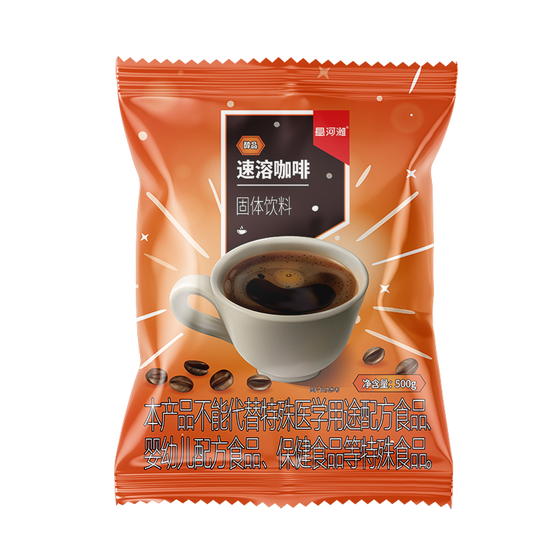 悬河滩醇品速溶咖啡豆粉低脂燃健身饱腹早餐速溶香醇黑咖啡粉500g