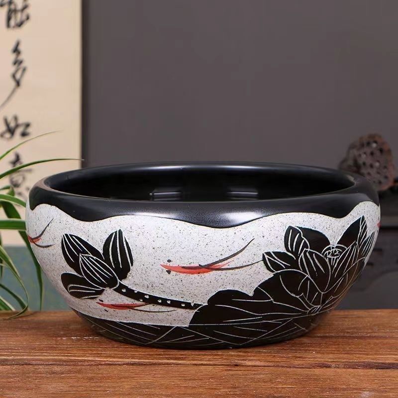 陶瓷鱼缸古法养鱼缸荷花盆铜钱草睡碗莲水培花Q盆乌龟缸客厅摆件,淘宝优惠券,粉丝福利购,淘宝优惠卷