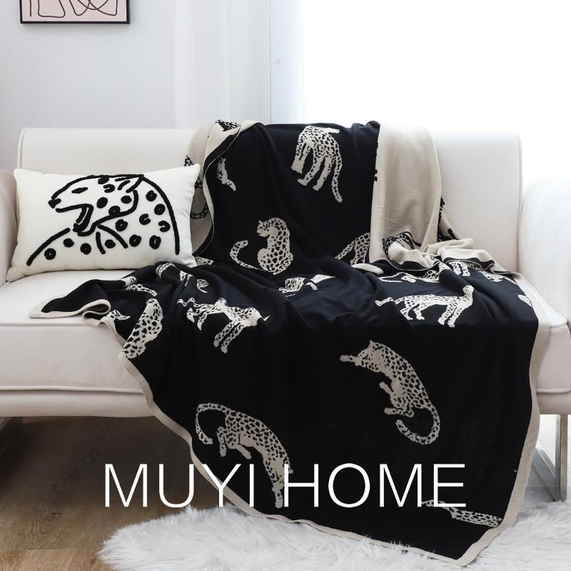 北欧毛毯针织毯复古客厅沙发毯办公I室午休毯子午睡毯黑色盖毯,淘宝优惠券,粉丝福利购,淘宝优惠卷