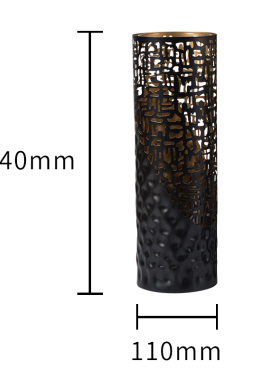 极速样板房客厅玻璃花插花器花瓶摆件黑色镂空轻奢餐厅Y家居装饰