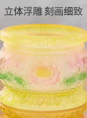 琉璃供奉套装佛具用品大全家用莲花供佛供水杯供果盘供灯香炉花瓶