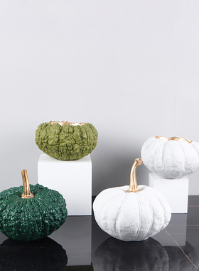 南瓜摆件现代简约北欧样板房客厅装E饰品售楼处餐厅果盘儿童房书