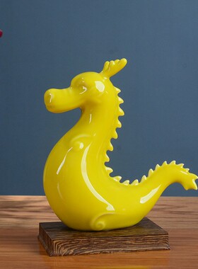 土黄色陶瓷生肖摆件n狗老鼠牛鸡蛇马虎兔龙羊猴猪招财吉祥物工艺