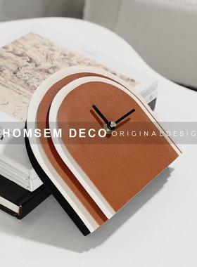 北欧风格多层拱门时钟摆件样板z间客厅书房卧室床头柜闹钟座钟装