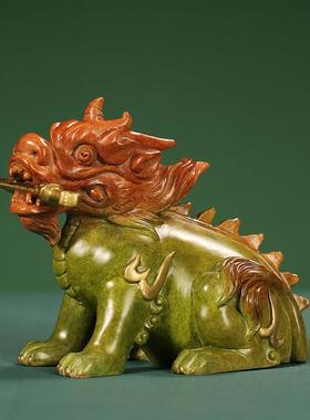 上古神兽龙九子黄铜彩绘小摆件办公室书房客厅桌面创意祥瑞装饰品