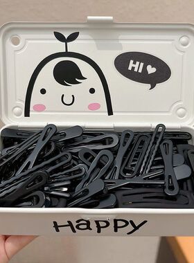 女气质黑色波浪发夹侧边刘海夹前额碎发夹高级感鸭嘴夹子头饰