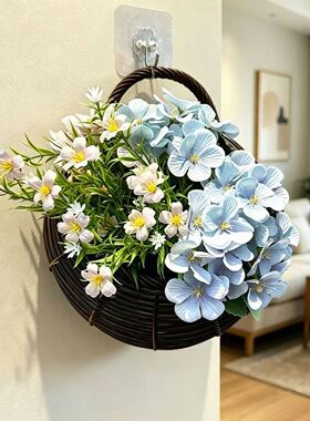 室内客厅墙面仿真塑料花篮清新挂墙壁挂假花装饰花卉挂件