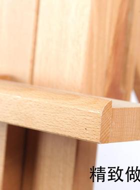 绘岳榉木油画架单手摇画架双摇杆可升降前倾落地画架实木质成人架