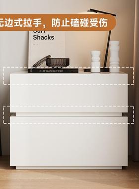轻奢简约床头柜简约现代卧室夹缝床边柜奶油风超窄小型储物收纳柜